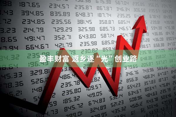 盈丰财富 返乡逐“光”创业路