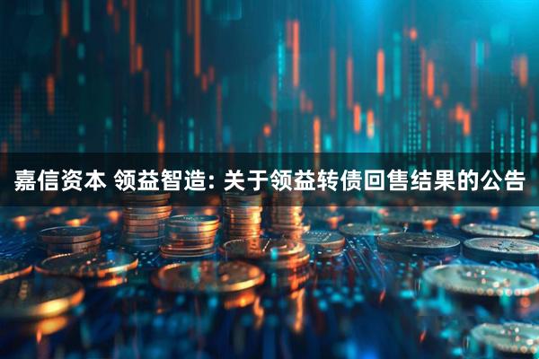 嘉信资本 领益智造: 关于领益转债回售结果的公告