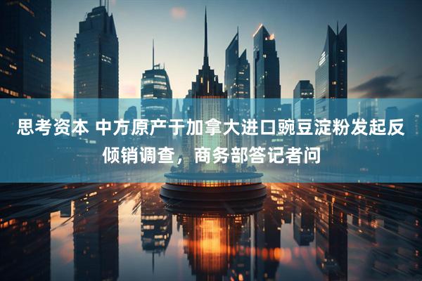 思考资本 中方原产于加拿大进口豌豆淀粉发起反倾销调查，商务部答记者问